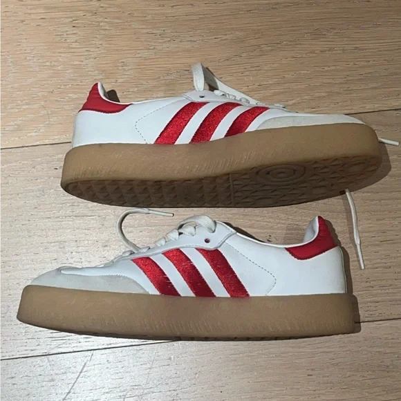 Adidas Samba Red and White Sneakers - Picture 8 of 8